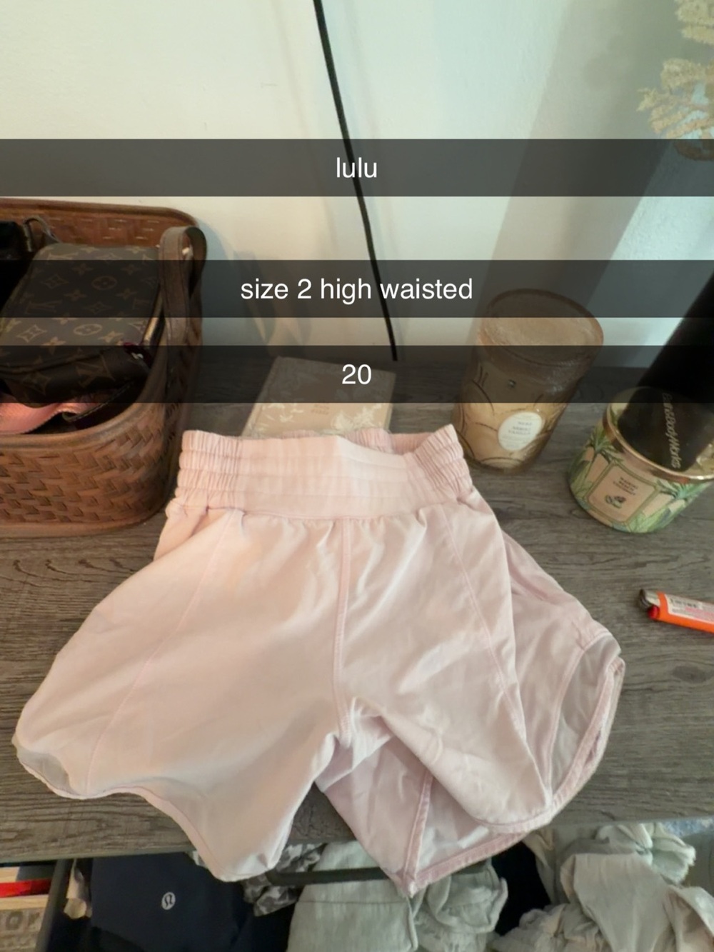lululemon athletica Light Pink High-Waist Athletic Shorts